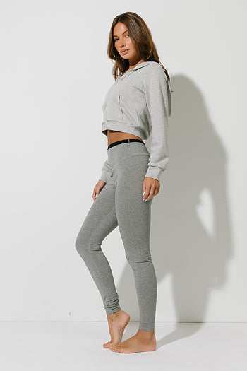 Simone Zip-Up Hoodie in Heather Grey
