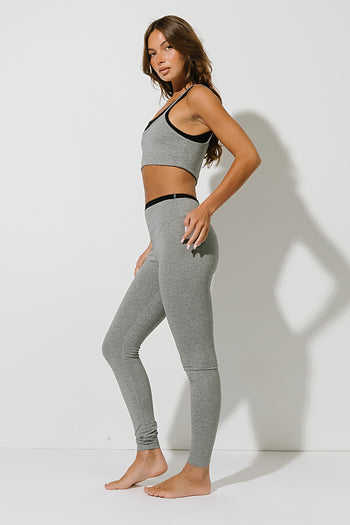 Quinn Contrast Leggings in Heather Grey