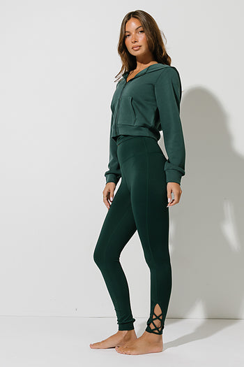 Simone Zip-Up Hoodie in Green