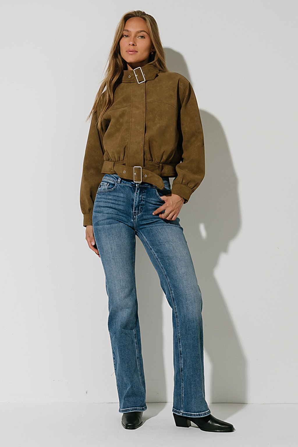 Joelle Buckle Suede Jacket