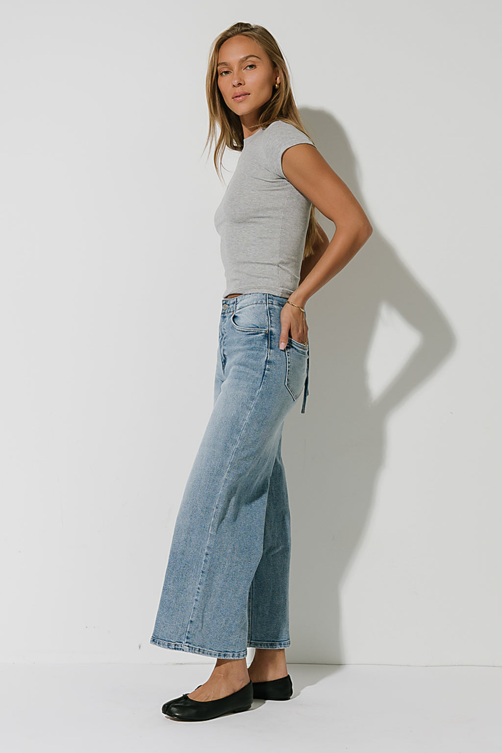 Asher Ribbed top in Heather Grey