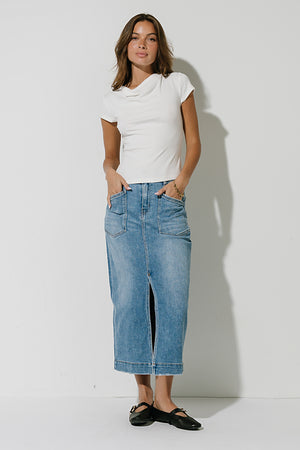 Landry Denim Midi Skirt - FINAL SALE
