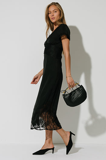 Alaina Lace Maxi Dress in Black