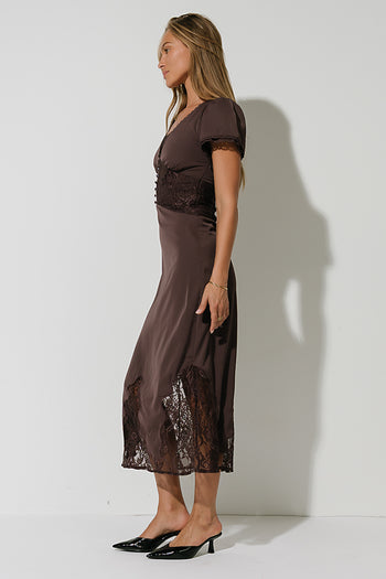 Alaina Lace Maxi Dress in Plum