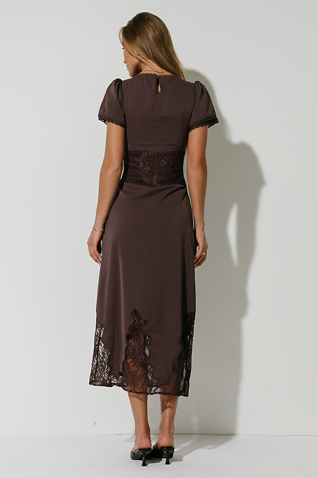 Alaina Lace Maxi Dress in Plum