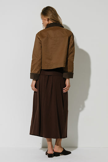 Krue Contrast Jacket in Brown