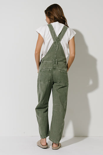 Tansy Denim Overalls in Olive