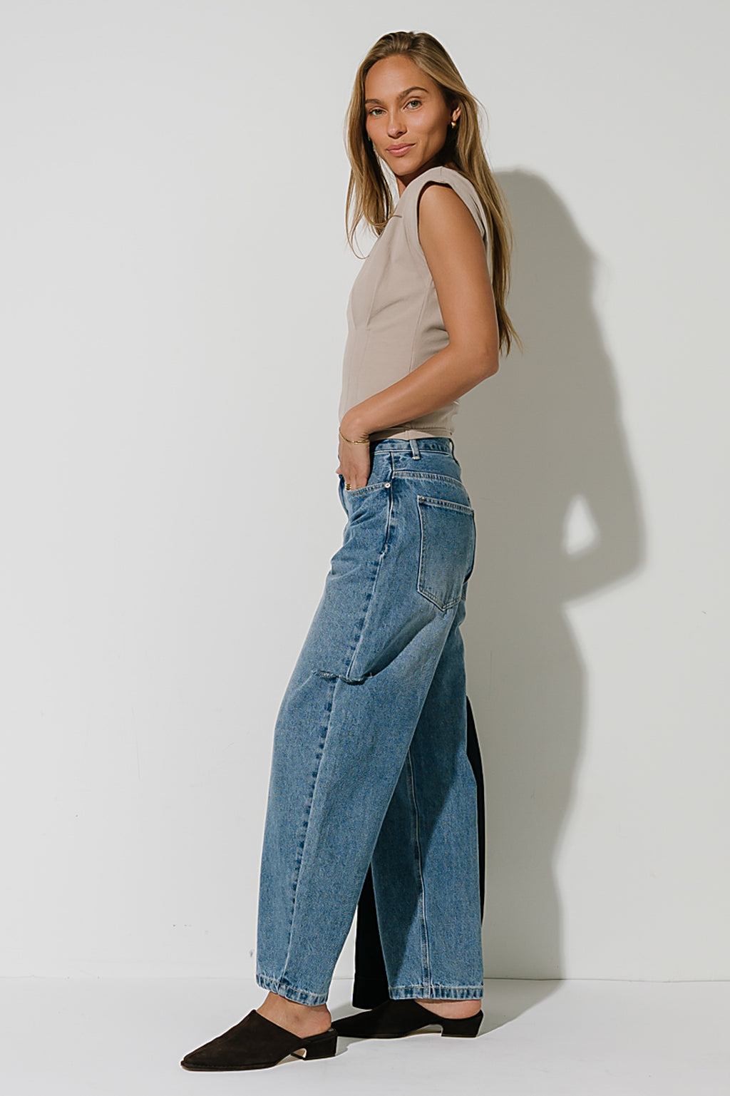 Iris High Rise Barrel Jeans