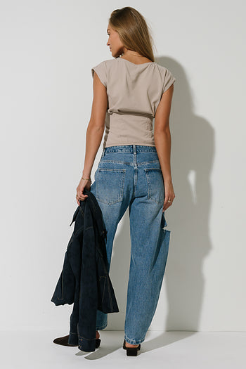 Iris High Rise Barrel Jeans