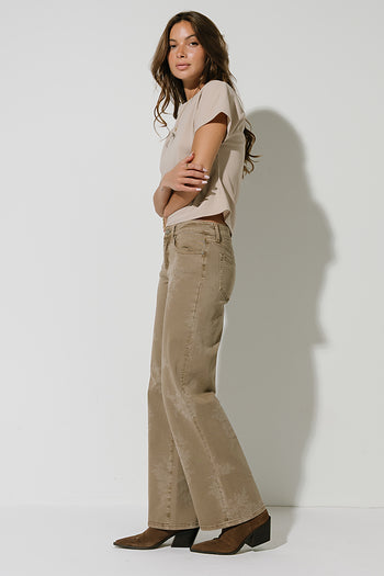 Brenda Mid Rise Floral Wide Leg Jeans