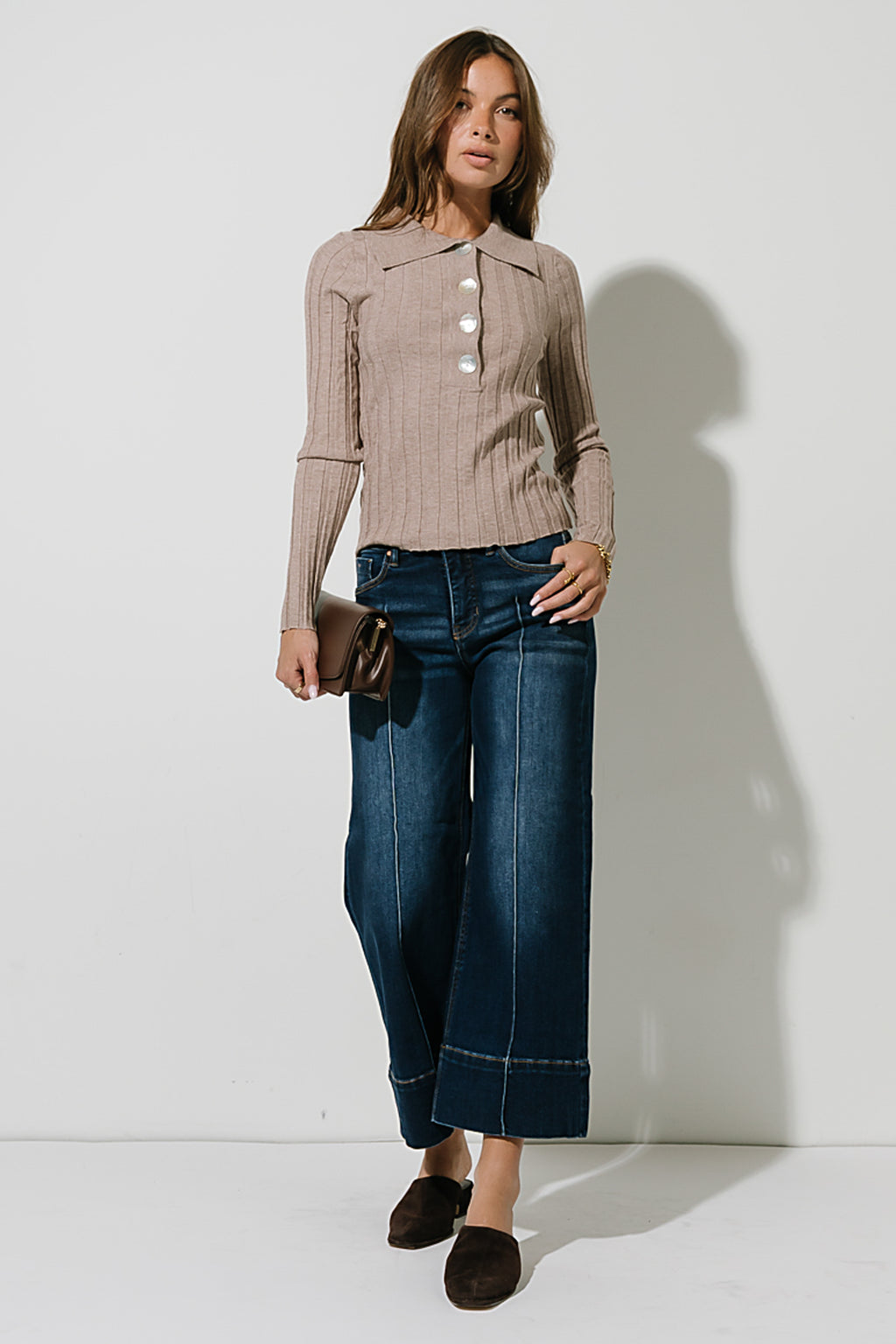 Eva Mid Rise Wide Leg Jeans