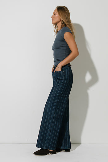 Tiffany Ribbed Tee in Blue