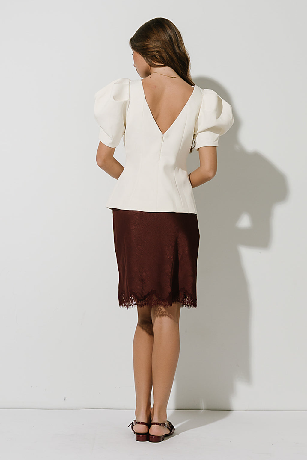 Diana Puff Sleeve Top in Ecru