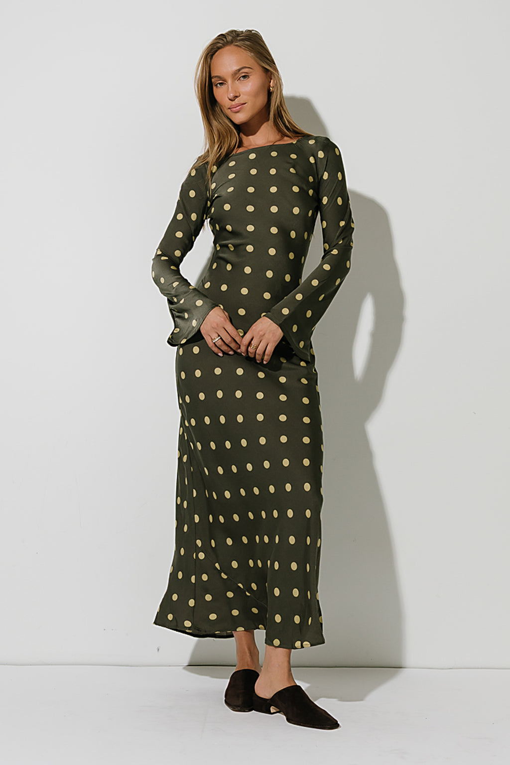 Melody Ultra Maxi Dress in Olive