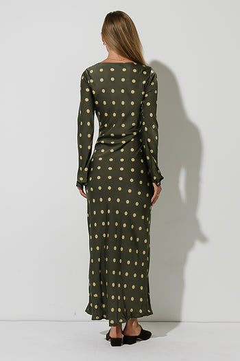 Melody Ultra Maxi Dress in Olive