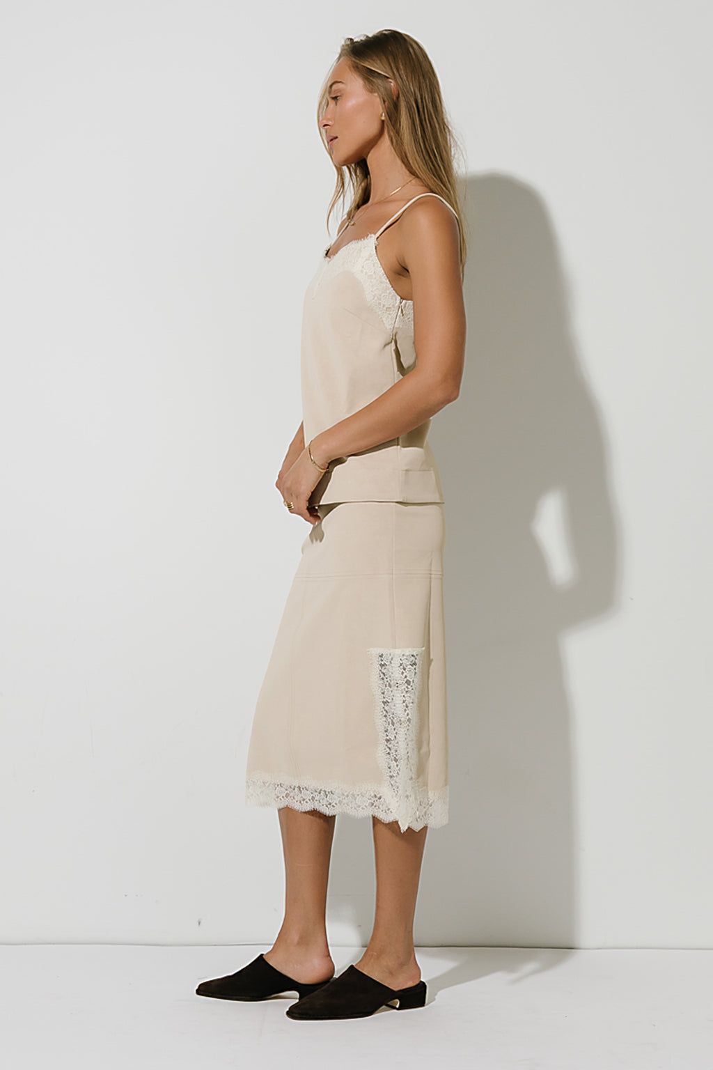 Vera Suede Top in Stone