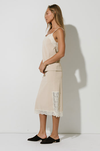 Vera Suede Top in Stone