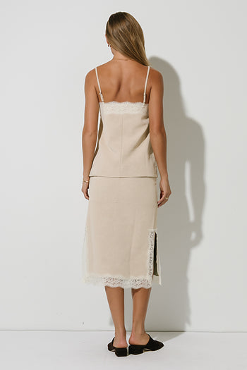 Vera Suede Top in Stone
