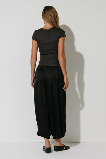 Paula Cowl Neck Top in Charcoal