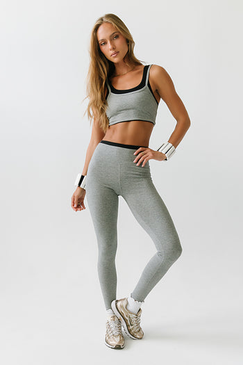 Quinn Contrast Leggings in Heather Grey