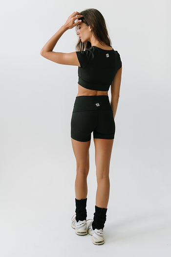 Bethany Twist Bra Top in Black