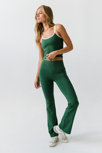 Teagan Flare Leggings in Green