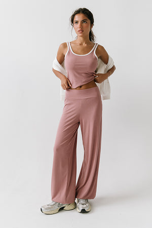Catherine Ribbed Joggers in Pink