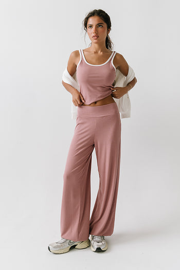 Catherine Ribbed Joggers in Pink