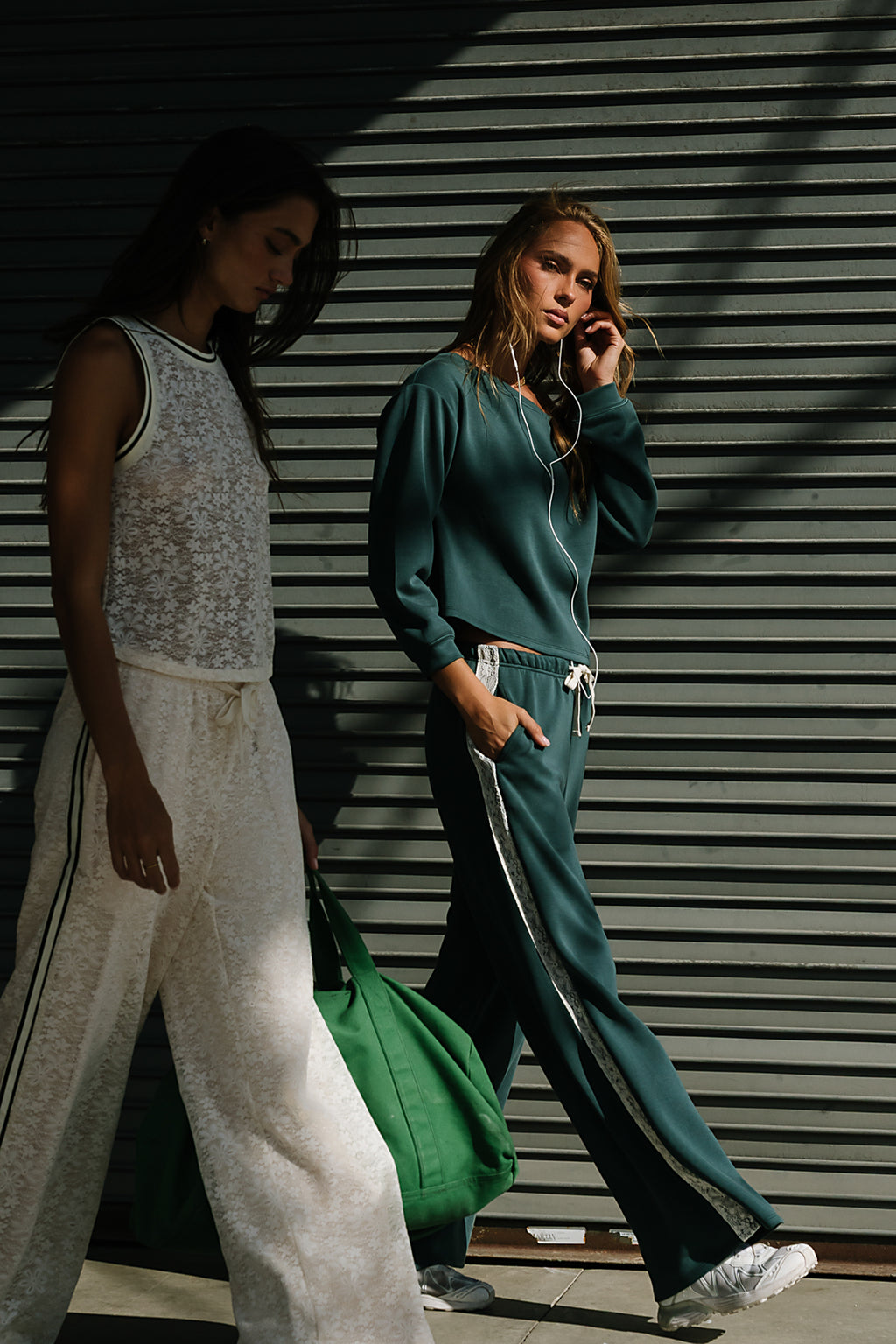Skylar Wide Leg Sweatpants in Green