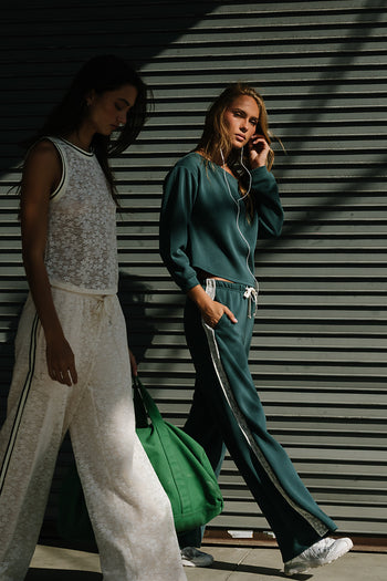 Skylar Wide Leg Sweatpants in Green