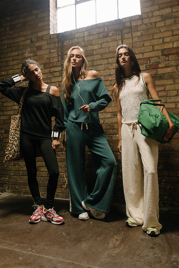 Skylar Wide Leg Sweatpants in Green