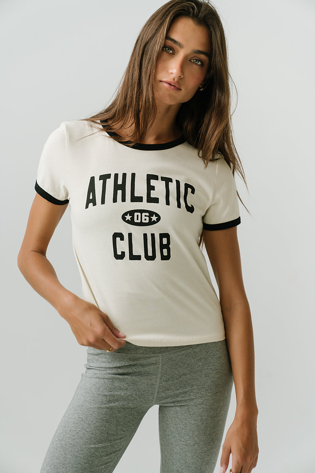 Mia Ringer Tee in White