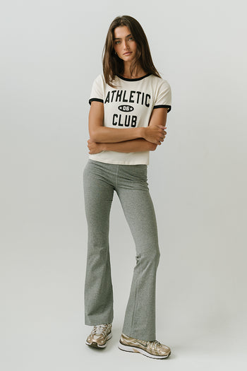 Teagan Flare Leggings in Heather Grey