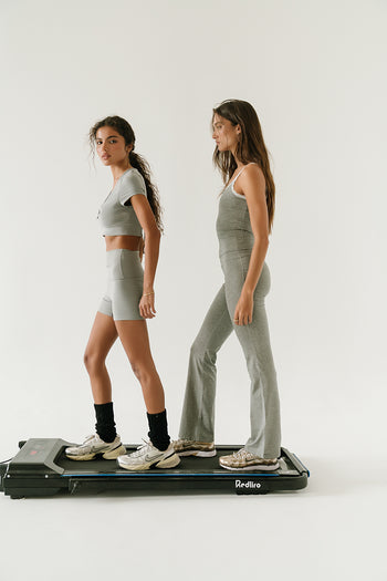 Teagan Flare Leggings in Heather Grey