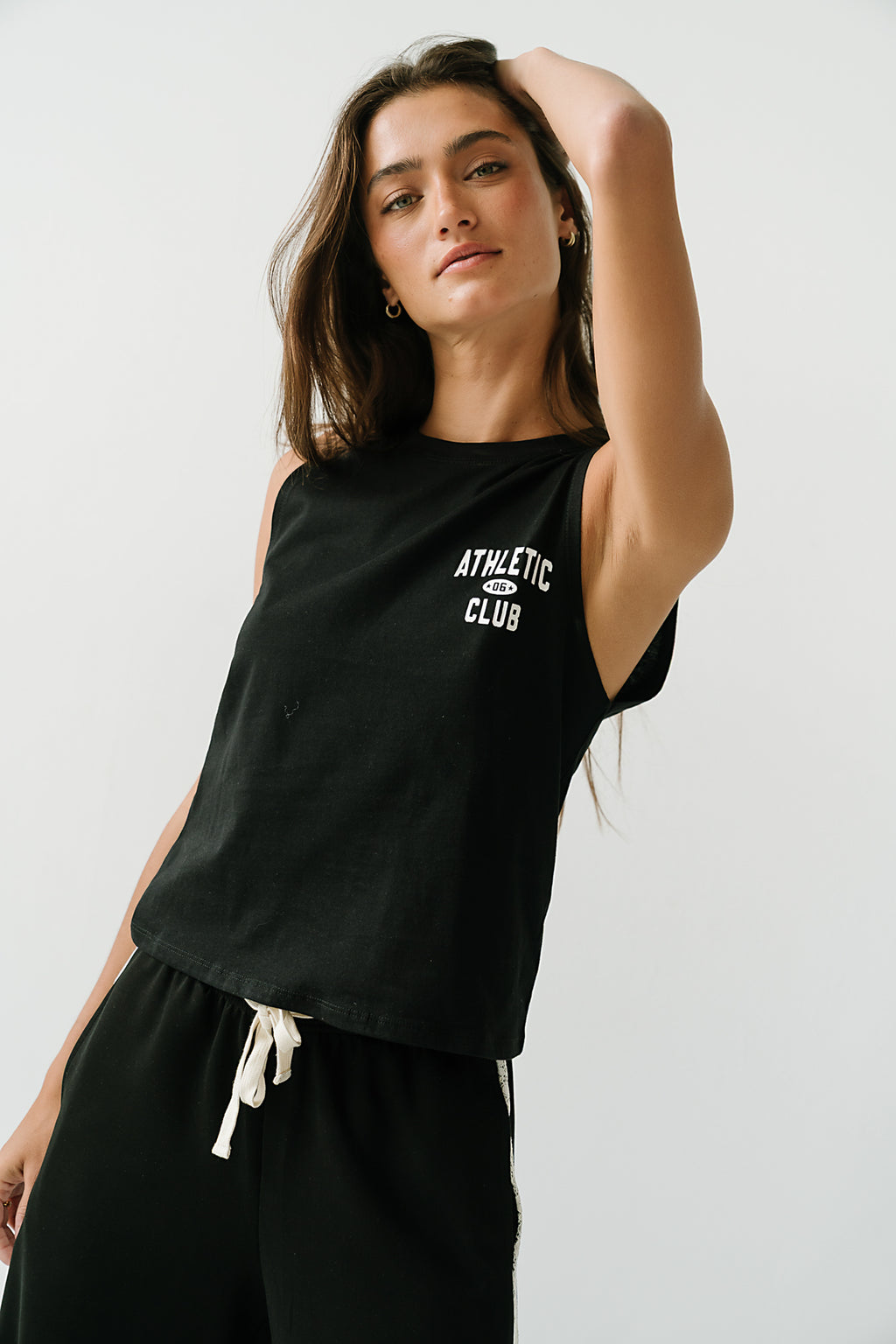 Hannah Muscle Tank in Black