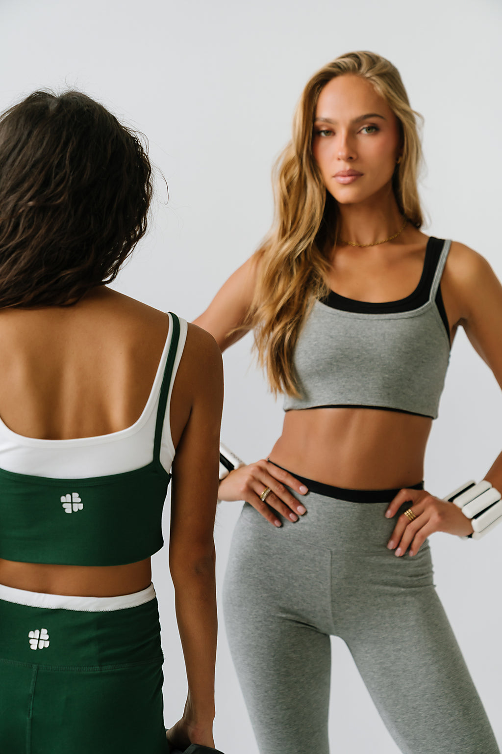 Quinn Contrast Leggings in Green