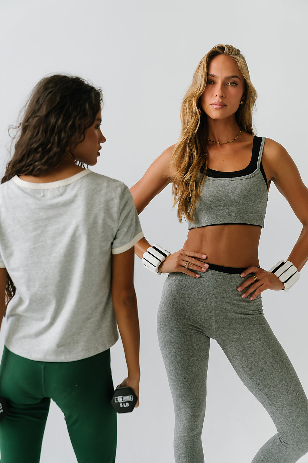 Quinn Double Layered Bra in Heather Grey