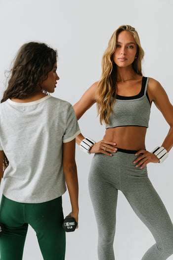 Quinn Double Layered Bra in Heather Grey