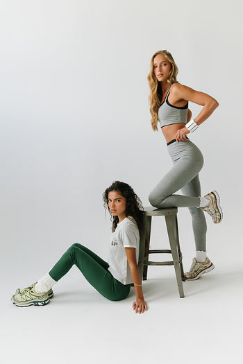 Quinn Contrast Leggings in Heather Grey