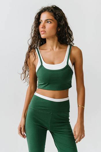 Quinn Contrast Leggings in Green