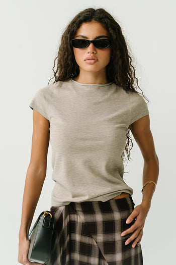 Ally Ribbed Top in Natural