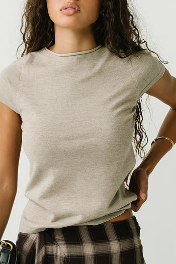 Ally Ribbed Top in Natural
