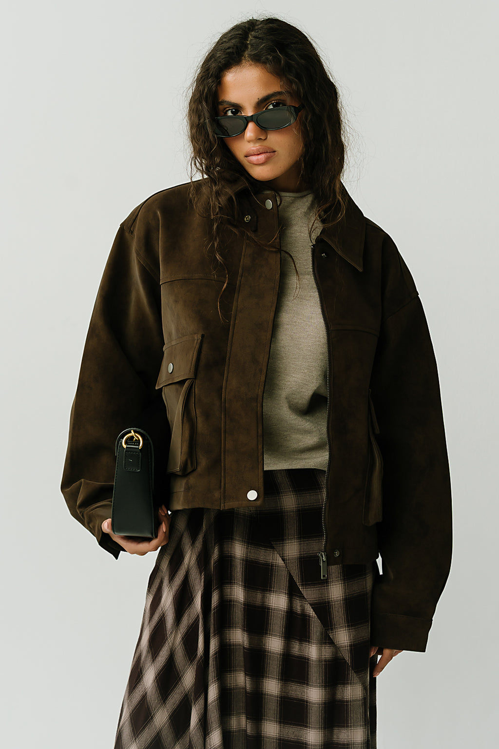 Lovelyn Collared Suede Jacket