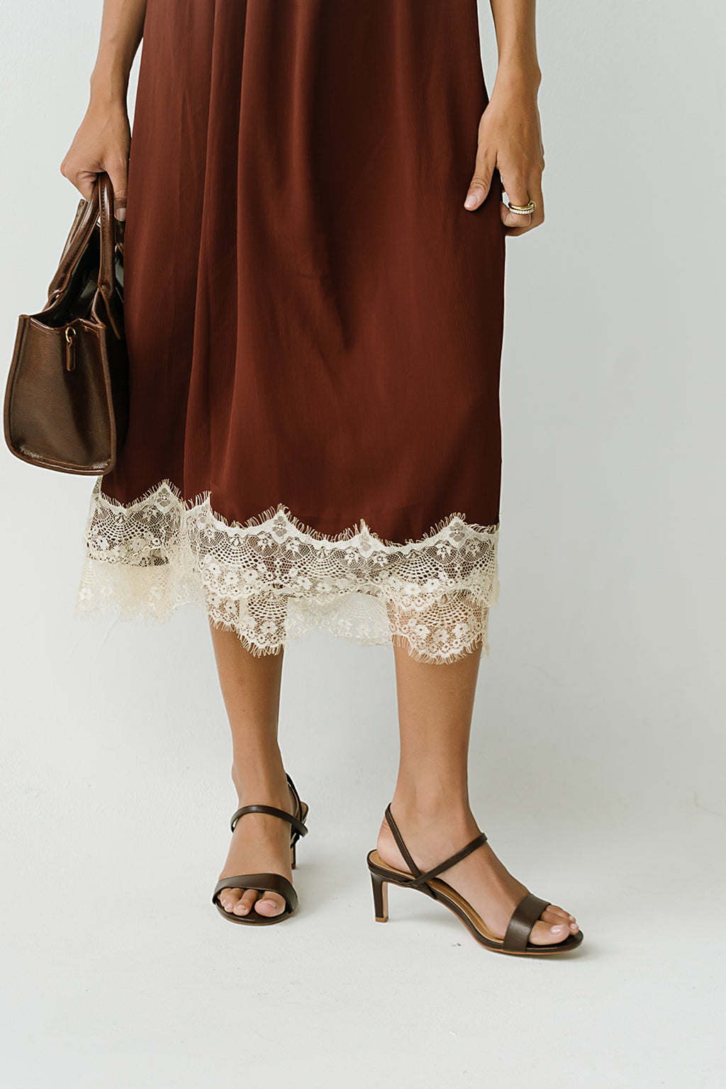 Angelina Midi Dress in Brown