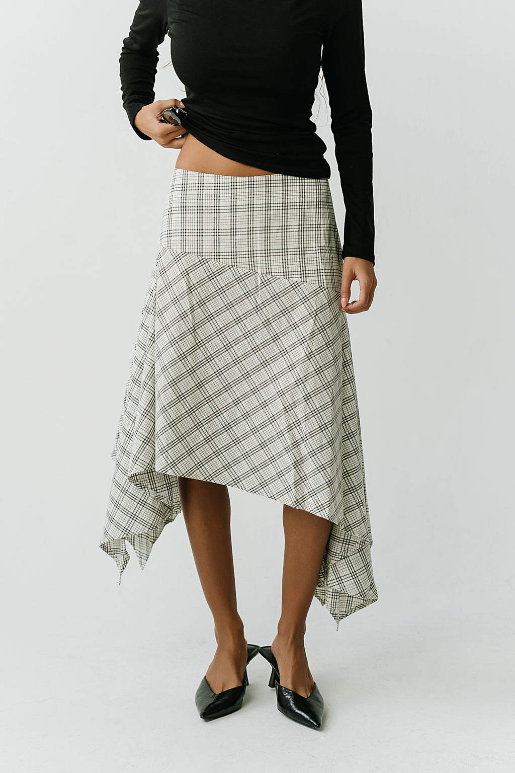 Estella Plaid Asymmetrical Skirt
