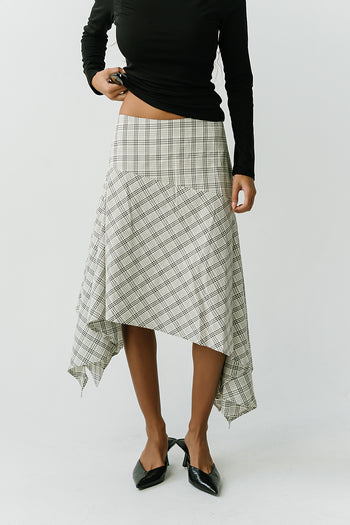 Estella Plaid Asymmetrical Skirt