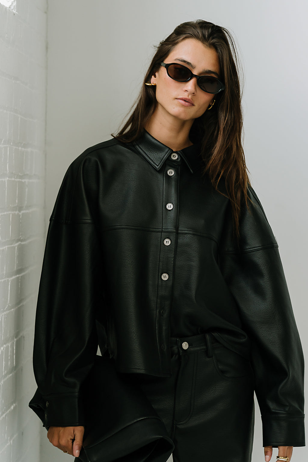 Hadley Leather Shacket