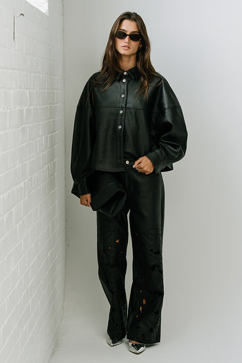 Hadley Leather Shacket