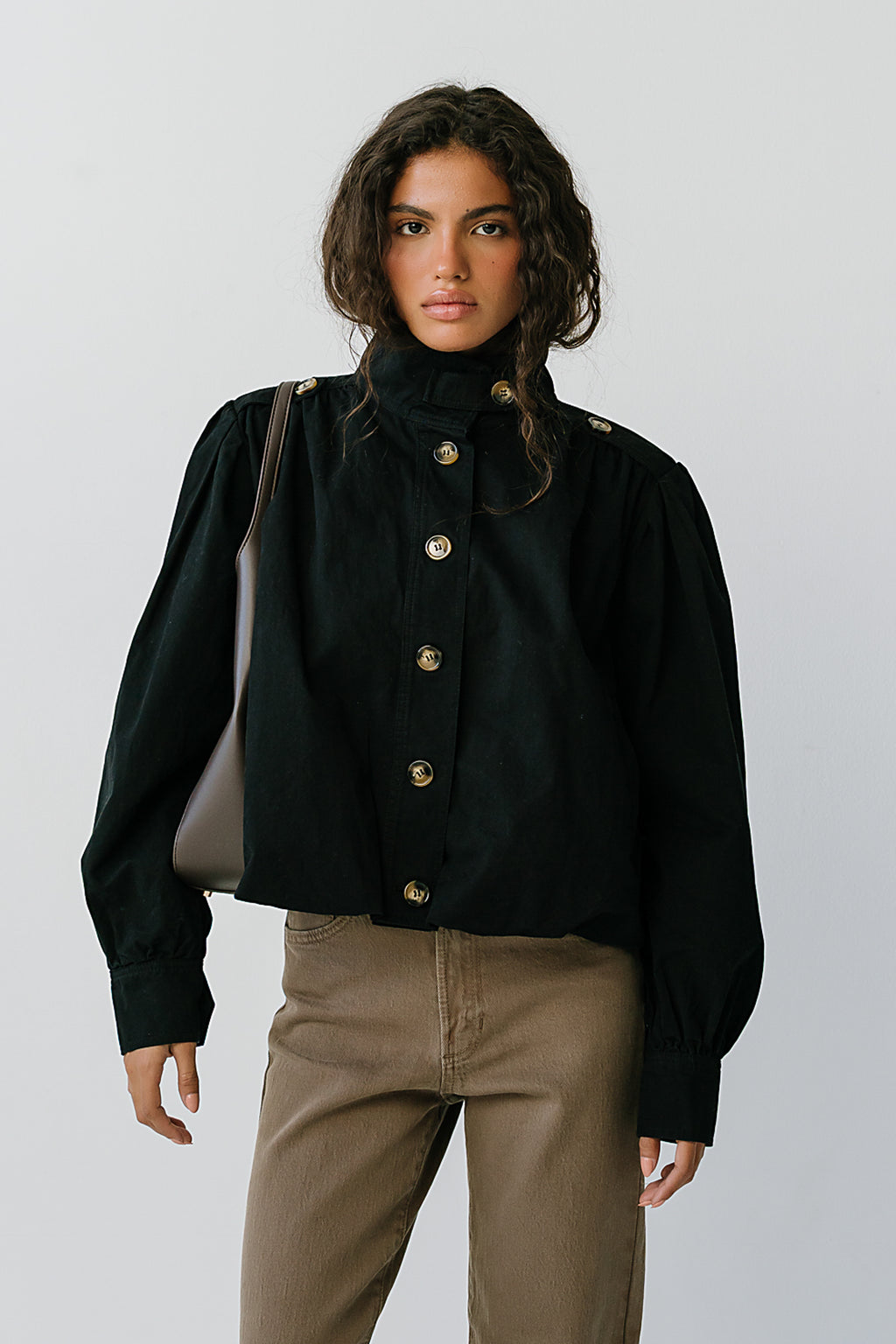 Gia Bubble Jacket in Black