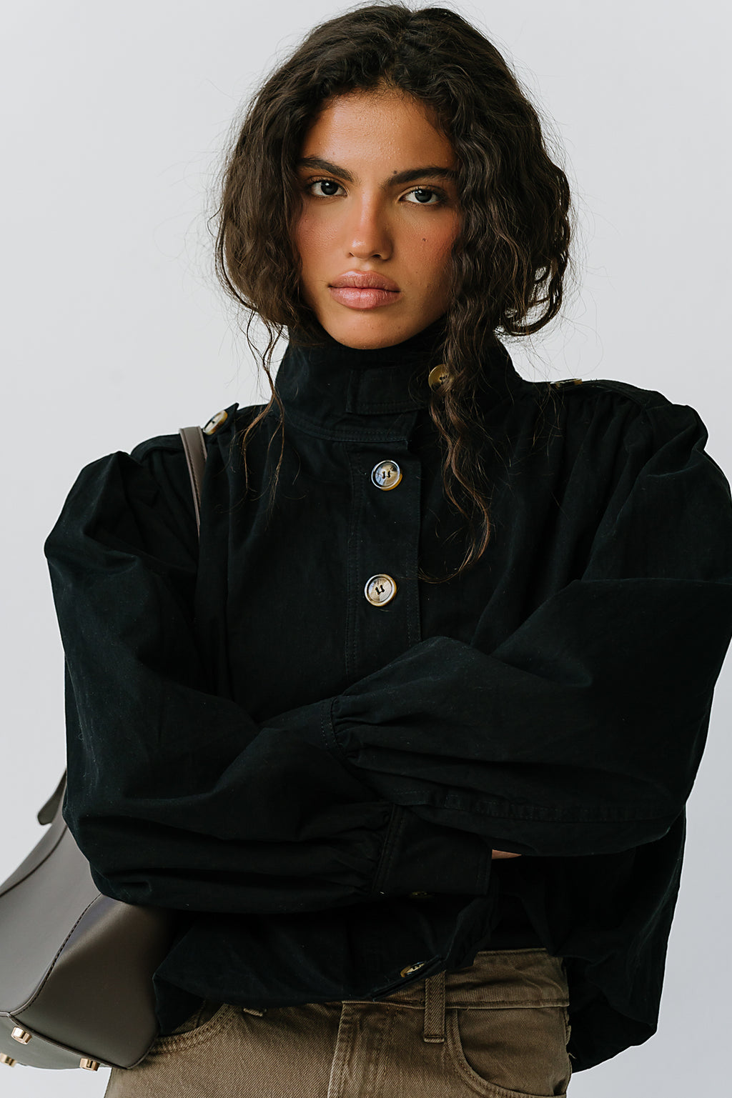 Gia Bubble Jacket in Black